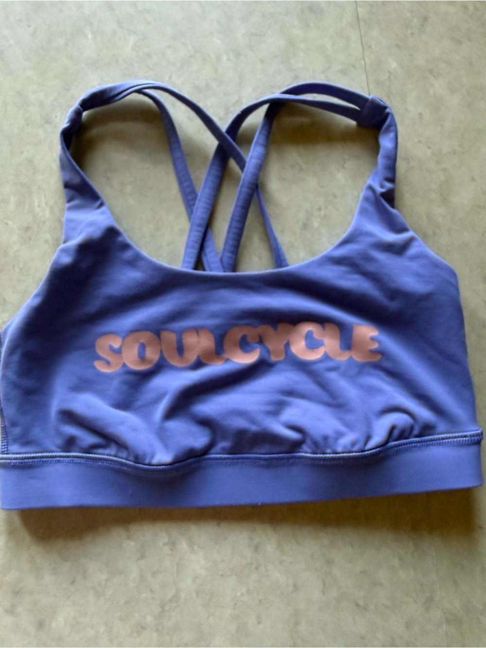 lululemon athletica Purple Strappy Sports Bra with Pink Logo